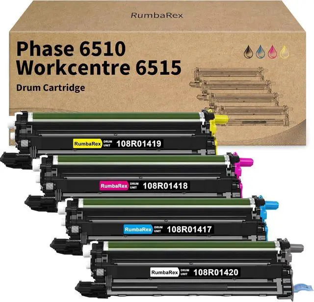 Main image of Ennovor Phaser 6510 WorkCentre 6515 Drum Cartridge 108R01417 108R01418 108R01419 108R01420 Drum Unit Replacement for Xerox Phaser 6510 WorkCentre 6515 Printer Drum 4-Pack (BK/C/M/Y)