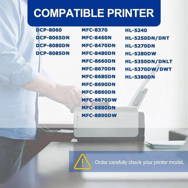 Alt view image 2 of 5 - Ennovor 1 PK DR520 Black Drum Unit 28,700 pages High Yield Compatible, DR520, Replacement for Brother HL-5240 HL-5280DW HL-5380DN MFC-8370 MFC-8460N MFC-8470DN MFC-8480DN MFC-8660DN DCP-8060 Printer