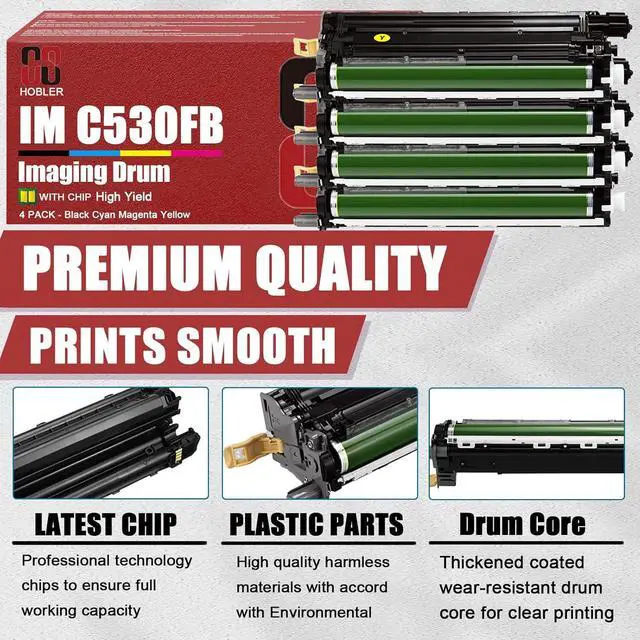 Alt view image 4 of 7 - Ennovor IM C530FB Drum Units Compatible for Ricoh IMC530 418244 418245 418246 418247 Imaging Drum Unit Work for Ricoh IM C530FB Printer 1 Black