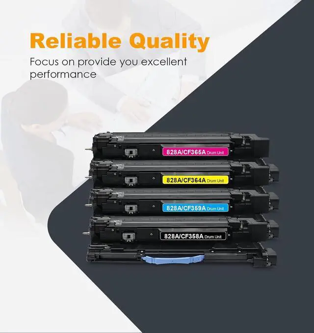Alt view image 5 of 7 - Ennovor Galada Remanufactured 828A 828 A Imaging Drum Unit Replacement for HP CF358A CF359A CF364A CF365A for Color Enterprise M855dn M855x+ M855xh Printer 4 Pack (1BK+1C+1Y+1M)