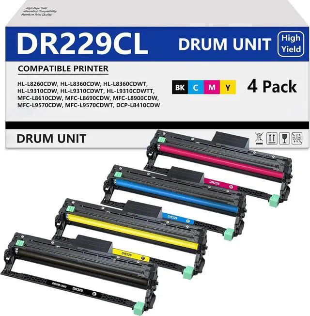 Main image of Ennovor DR-229CL Drum Unit 4 Pack High Capacity Compatible for DR229 DR229CL Drum Unit for MFC-L3780CDW MFC-L3720CDW HL-L3220CDW HL-L3280CDW HL-L3295CDW Printer Drum (Toner not Included)