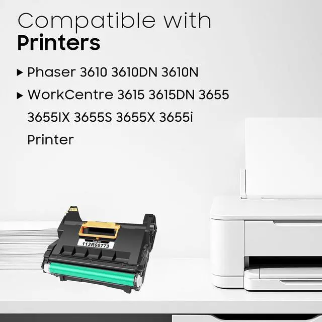 Alt view image 2 of 6 - Ennovor Phaser 3610 WorkCentre 3615 3655 Drum Cartridge Replacement for Xerox 113R00773 Drum Unit with Phaser 3610 3610DN 3610N WorkCentre 3615 3615DN 3655 3655IX 3655S 3655X 3655i Printer (No Toner)