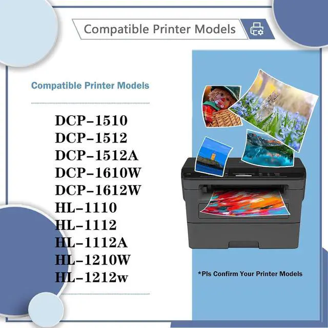 Alt view image 2 of 7 - Ennovor DR-1050 DR1050 Drum Unit with 10,000 Pages Yield Compatible for Brother DCP-1510 DCP-1512 DCP-1512A DCP-1610W DCP-1612W HL-1110 HL-1112 HL-1112A Printers (1 Pack)