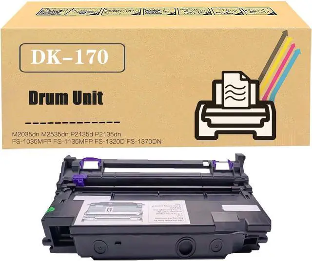Main image of Ennovor DK-170 302LZ93061 Black Drum Unit Replacement Compatible for Kyocera M2035dn M2535dn P2135d P2135dn FS-1035MFP FS-1135MFP FS-1320D FS-1370DN Printer 1Pack