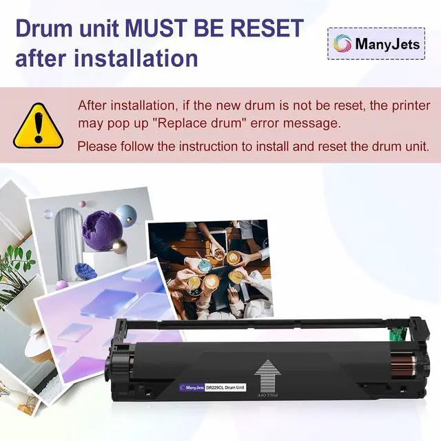 Alt view image 4 of 7 - Ennovor DR229CL Compatible Drum Unit Replacement for Brother DR-229CL DR229 Use for HL-L3295CDW HL-L3300CDW MFC-L3720CDW HL-L3220CDW MFC-L3780CDW HL-L3280CDW MFC-L3765CDW Printer (1Black, NOT Toner)