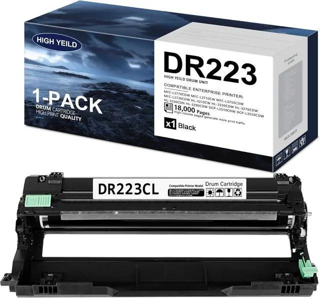 Main image of Ennovor 1-Pack Black Compatible DR223CL Drum Unit Replacement for Brother DR-223CL Drum Works with Brother MFC-l3770CDW MFC-l3750CDW MFC-l3710CW HL-l3290CDW HL-l3270CDW HL-l3210CDW HL-L3230CDW Printer