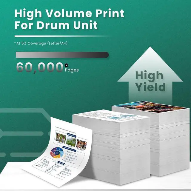 Alt view image 3 of 7 - Ennovor GREENBOX Phaser 5500 5550 Drum Cartridge 60k Yield to Work for Xerox Phaser 5500 5550 5500B 5500DN Printer for 113R00670 Drum Cartridge (1 Black)