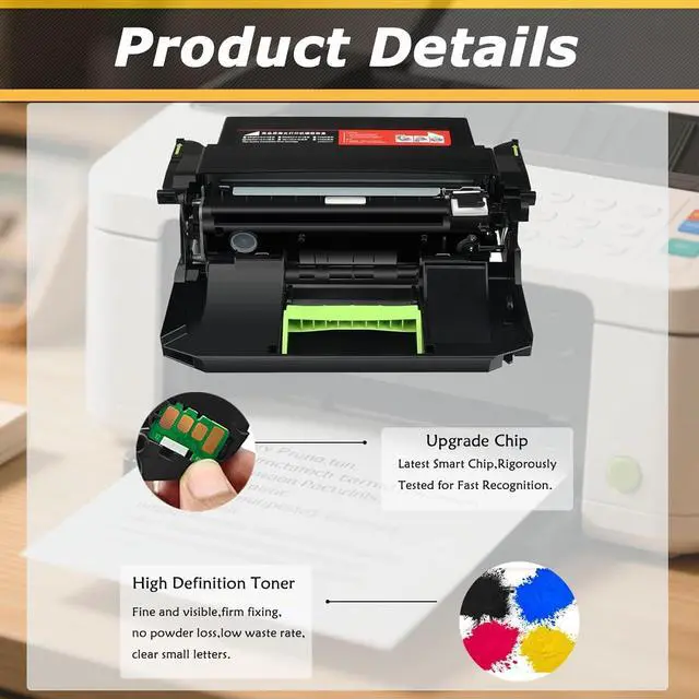Alt view image 5 of 7 - Ennovor 66S0ZA0 Imaging Drum Kit, Compatible for Lexmark MS531 MS631 MS632 MS639 MX532 MX632 Printers [High Print Volume with Chip] 1 pcs