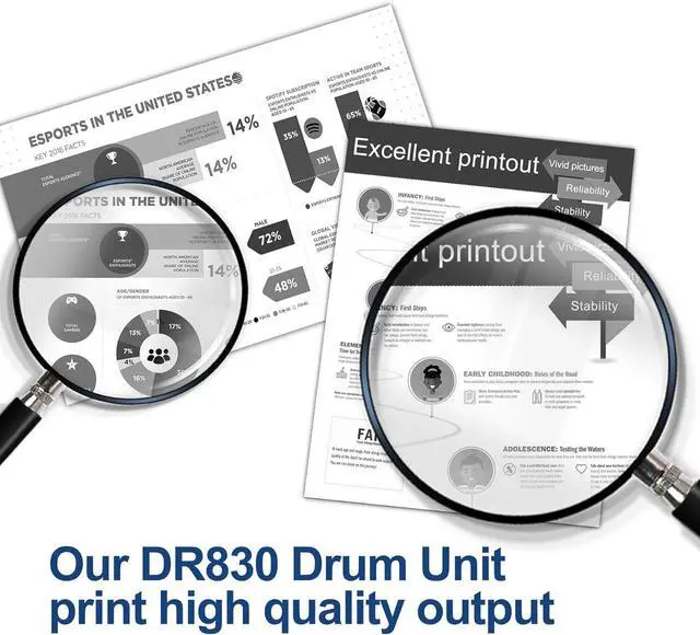 Alt view image 6 of 7 - Ennovor DR830 Drum Unit Replacement for Brother DR-830 Drum DR 830: Work with HL-L2460DW DCP-L2640DW HL-L2405W HL-L2400D HL-L2480DW MFC-L2820DW Printer (1-Pack, Not Toner)