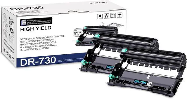 Main image of Ennovor 2-Pack DR730 High Yield Black Drum Unit, Replacement for Brother DCP-L2550DW MFC-L2710DW MFC-L2750DW MFC-L2750DWXL HL-L2350DW HL-L2370DW/DWXL HL-L2390DW HL-L2395DW Printer