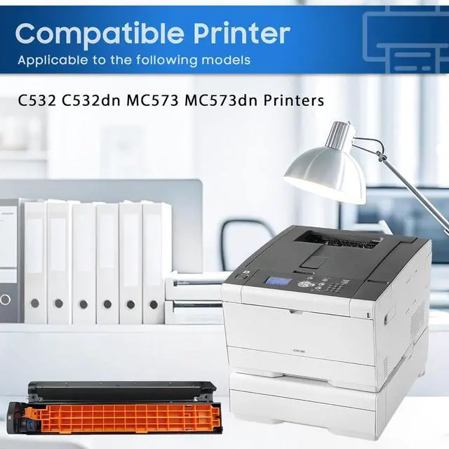 Alt view image 2 of 6 - Ennovor MC573 C532 Drum Unit 1-Pack Black 46484104 46484103 46484102 46484101 Imaging Drum Replacement for OKI C532 C532dn MC573 MC573dn Printer High Yield -20,500 Pages