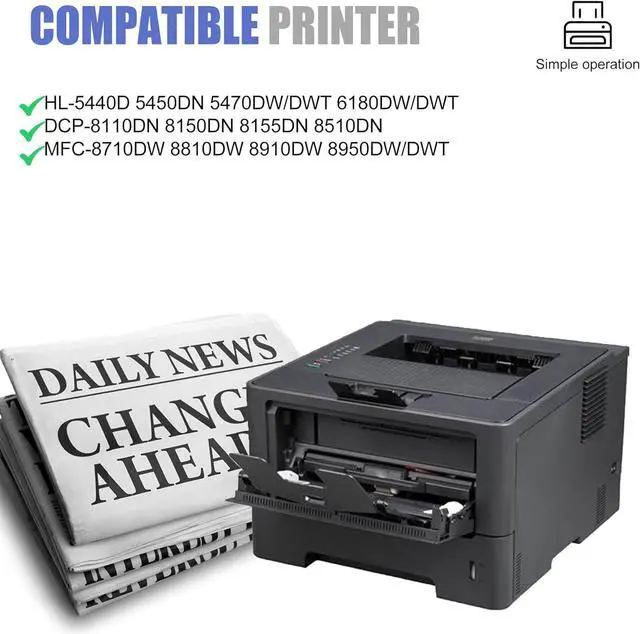 Alt view image 2 of 6 - Ennovor 2 Pack DR720 Black Drum Unit Replacement for Brother DR720 Work with HL-5440D 5450DN 5470DW/DWT 6180DW/DWT DCP-8110DN 8150DN 8155DN 8510DN MFC-8710DW 8810DW 8910DW 8950DW/DWT| DR720