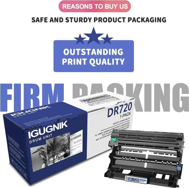 Alt view image 5 of 6 - Ennovor 2 Pack DR720 Black Drum Unit Replacement for Brother DR720 Work with HL-5440D 5450DN 5470DW/DWT 6180DW/DWT DCP-8110DN 8150DN 8155DN 8510DN MFC-8710DW 8810DW 8910DW 8950DW/DWT| DR720