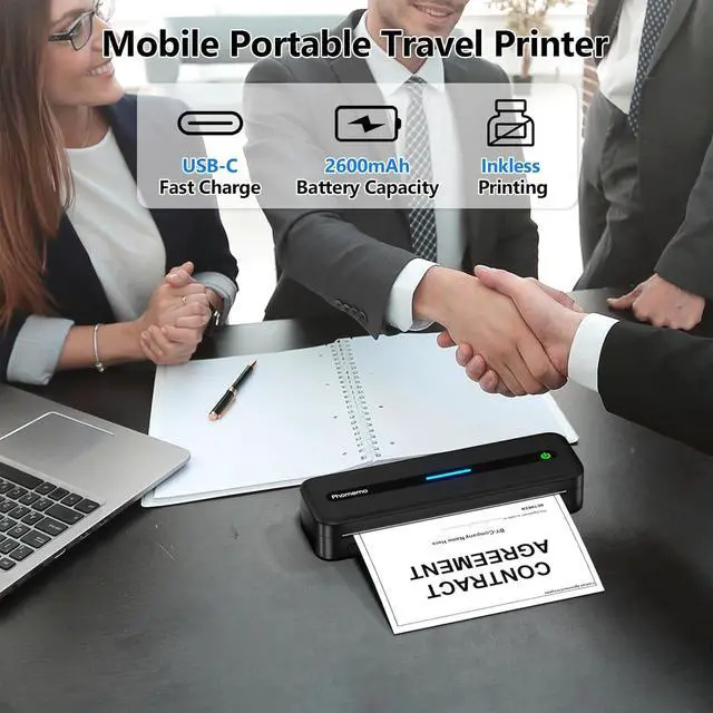 Alt view image 4 of 7 - Ennovor Phomemo M832 Wireless Portable Thermal Printer Black & 2 Rolls A4 Thermal Printer Paper