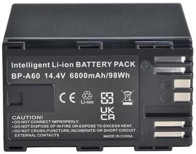 Main image of Ennovor 6800mAh BP-A60 BP A60 BPA60 BatteryCompatible for Canon BP-A65 BP-A90 BP-A30 US 0870C002 Bateria EOS C200, EOS C200B, EOS C220B Printer Accessorie