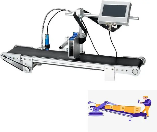 Main image of Ennovor Automatic Desktop Inkjet Printer, Table-top Online Inkjet Printer 4.3in Touch Screen, 2 Print Heights and 40m/min Inkjet, Photoelectric Synchronous Induction, USB Flash Drive Import Content