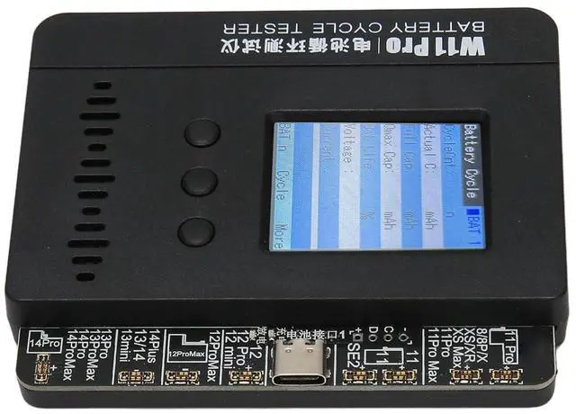 Alt view image 2 of 7 - Ennovor Small Battery Tester, Low Power Plug and Play Supports Dual Operation Mode Battery Cycle Tester 1.8 Inch TFT Screen Professional for Phone Batteries (US Plug)