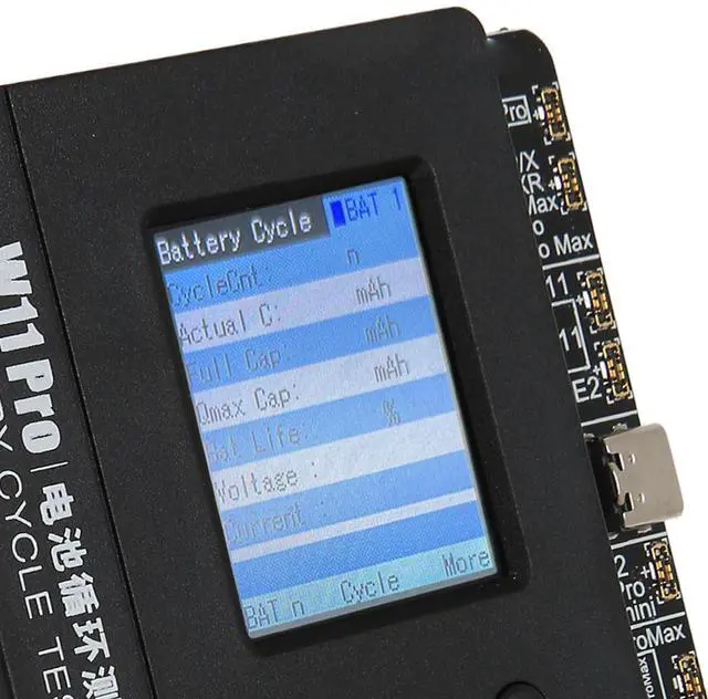 Alt view image 7 of 7 - Ennovor Small Battery Tester, Low Power Plug and Play Supports Dual Operation Mode Battery Cycle Tester 1.8 Inch TFT Screen Professional for Phone Batteries (US Plug)