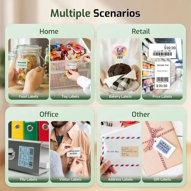 Alt view image 6 of 6 - Ennovor Phomemo M150 Label Maker, Bluetooth Thermal Label Maker Machine with Tape, Upgrade Mini Thermal Label Printer for Barcode, Address, Mailing, Compatible with Phone & PC