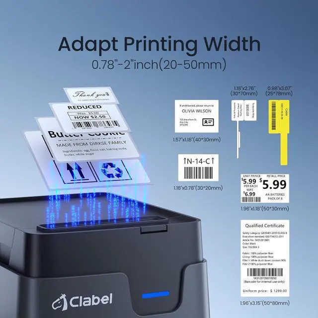 Alt view image 4 of 7 - Ennovor CLABEL 221D Desktop Bluetooth Label Printer with 1 Roll Jewerly Labels