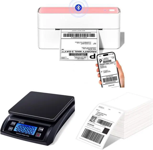 Main image of Ennovor Phomemo 241BT Bluetooth Thermal Label Printer with 4x6 Thermal Labels and Shipping Scale