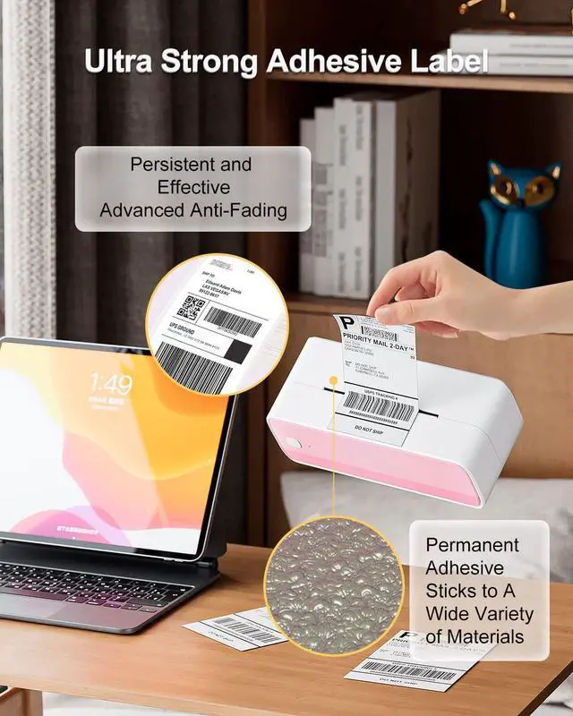 Alt view image 7 of 7 - Ennovor Phomemo 241BT Bluetooth Thermal Label Printer with 4x6 Thermal Labels and Shipping Scale