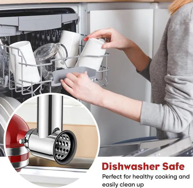 Alt view image 7 of 7 - Ennovor Stainless Steel Slicer Shredder Attachment for KitchenAid Stand Mixer, Cheese Grater Attachment for Kitchenaid, Salad Maker, Grinding Powder, Dishwasher Safe with 4 Blades by Innomoon