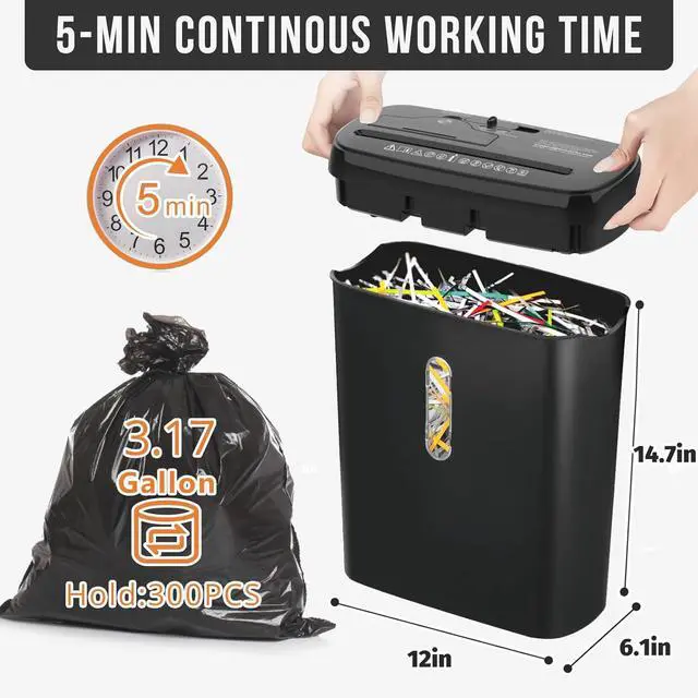 Alt view image 2 of 6 - Ennovor 10-Sheet Strip Cut Paper Shredder, P-2 Security Level with 3.17-Gallon Basket, CD & Credit Card Shredder - Durable & Fast - Jam Proof System -ETL Certified Home Office Shredders
