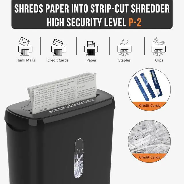 Alt view image 3 of 6 - Ennovor 10-Sheet Strip Cut Paper Shredder, P-2 Security Level with 3.17-Gallon Basket, CD & Credit Card Shredder - Durable & Fast - Jam Proof System -ETL Certified Home Office Shredders