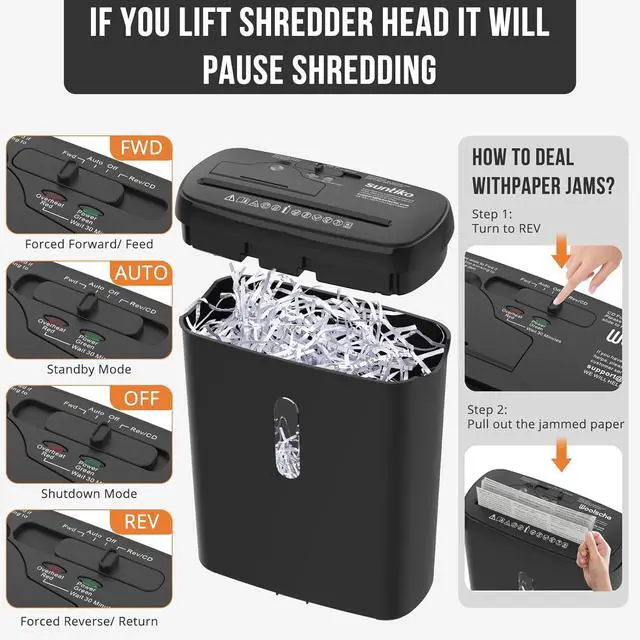 Alt view image 5 of 6 - Ennovor 10-Sheet Strip Cut Paper Shredder, P-2 Security Level with 3.17-Gallon Basket, CD & Credit Card Shredder - Durable & Fast - Jam Proof System -ETL Certified Home Office Shredders
