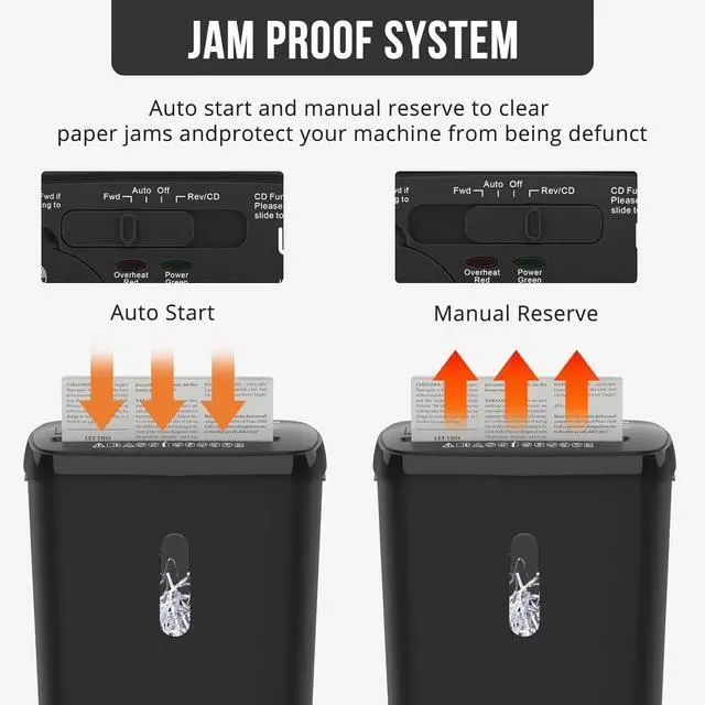 Alt view image 4 of 6 - Ennovor 10-Sheet Strip Cut Paper Shredder, P-2 Security Level with 3.17-Gallon Basket, CD & Credit Card Shredder - Durable & Fast - Jam Proof System -ETL Certified Home Office Shredders