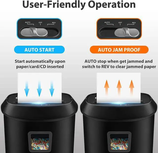 Alt view image 6 of 7 - Ennovor Paper Shredder,VidaTeco 58dB 14-Sheet Cross-Cut Shredder with US Patented Cutter,Also Shreds Card/CD, Heavy Duty Paper Shredding Machine for Home Office,Fast with Auto Jam Proof,6.6-Gallon Bin