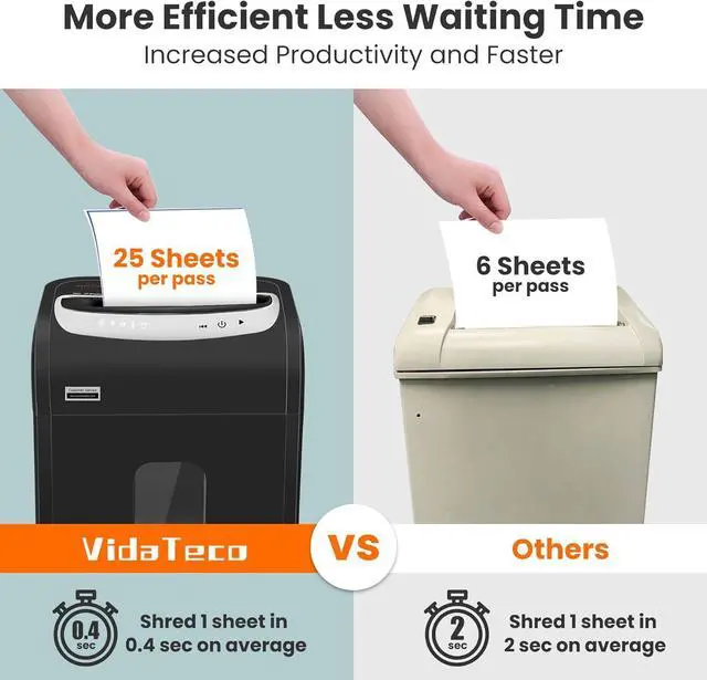 Alt view image 2 of 7 - Ennovor 25-Sheet Paper Shredder for Home Office Heavy Duty Cross Cut Paper Shredder for Home Office,Document Shredding Machine with 58dB,Shred CD/Card with 7.9-Gal Bin,AUTO Jam Proof