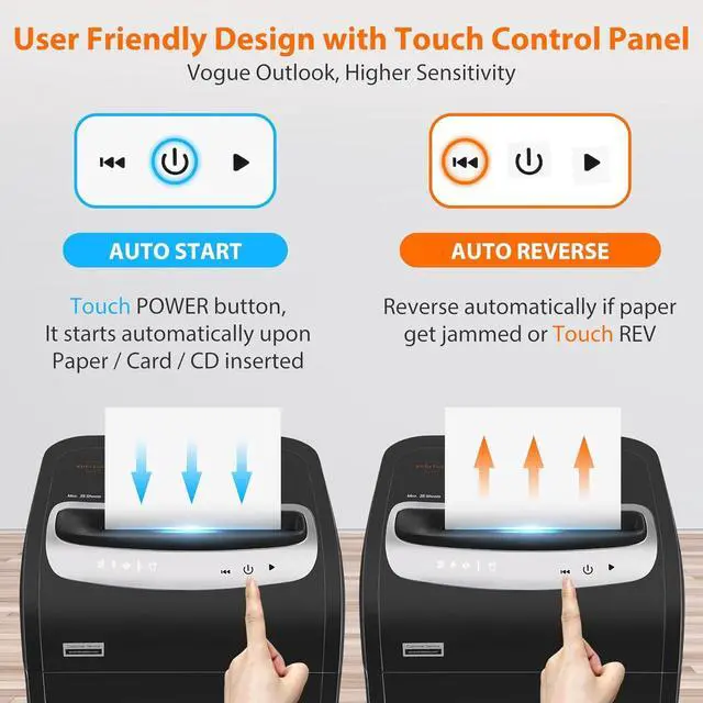 Alt view image 6 of 7 - Ennovor 25-Sheet Paper Shredder for Home Office Heavy Duty Cross Cut Paper Shredder for Home Office,Document Shredding Machine with 58dB,Shred CD/Card with 7.9-Gal Bin,AUTO Jam Proof