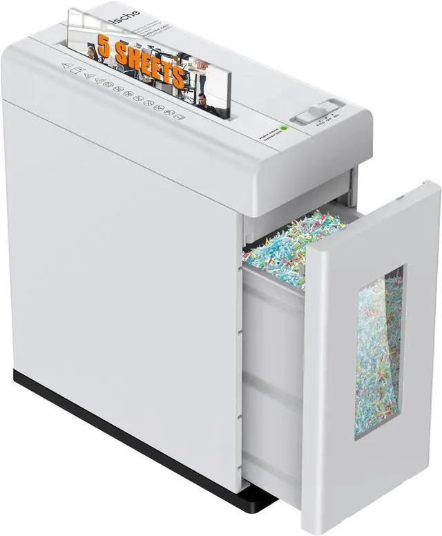 Main image of Ennovor Paper Shredder, 5-Sheet Micro Cut with 2.65 Gallons Bin, P-5 High Security Level, 5 Munites Non-Stop Working Time, Compact Design Pull Out Basket with Jam Proof System for Home Office