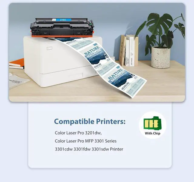 Alt view image 2 of 7 - Ennovor 218X Toner Cartridges 4 Pack High Yield 3201dw MFP 3301fdw Toner Compatible for HP 218X 218A Set for HP Color Laserjet Pro 3201dw MFP 3301fdw 3301sdw 3301cdw Printer(Black/Cyan/Yellow/Magenta)