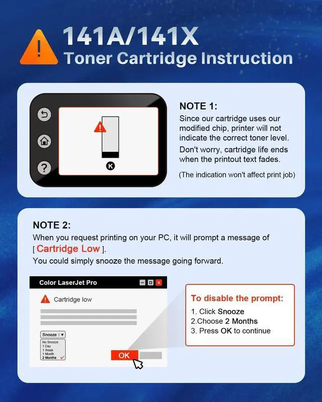 Alt view image 5 of 7 - Ennovor 141A Toner Cartridge 2 Black (with chip) Compatible 141 A Toner Replacement for HP 141A W1410A 141X W1410X Black Toner Cartridge to Use with Laserjet Pro M110w MFP M140w M139(2 Black)