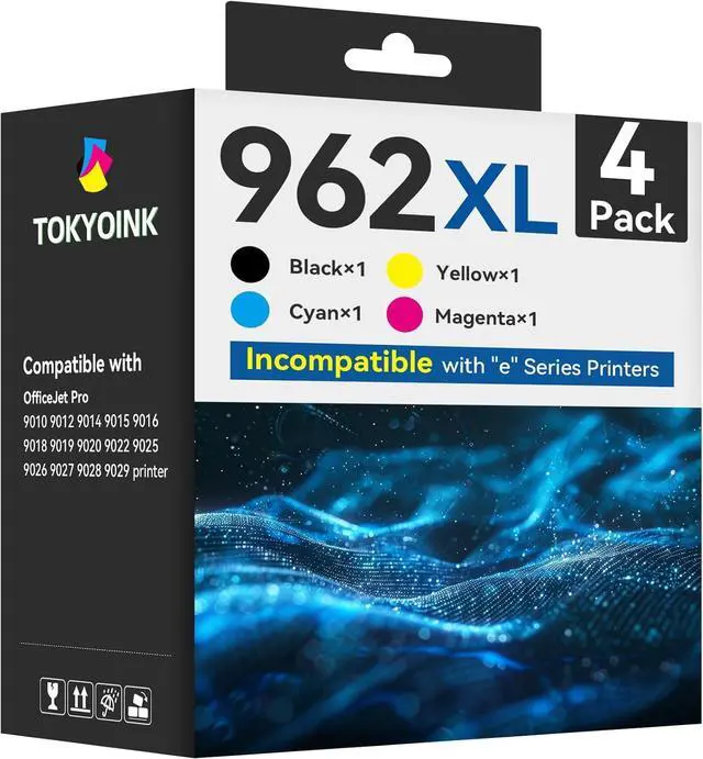 Main image of 962 962XL Ink Cartridges for HP Printers Replacement for HP 962XL Ink Cartridges Combo Pack HP962 HP962XL Work for OfficeJet Pro 9010 Ink Cartridge 9015 9018 9020 Printers, Black & Color