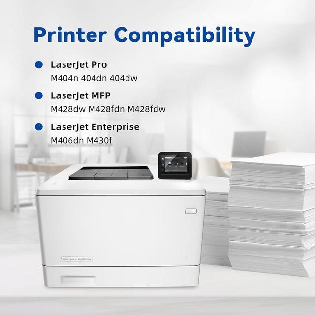 Alt view image 2 of 7 - Ennovor 58X CF258X Toner Cartridge (with Chip) High Yield Compatible for HP 58X CF258X 58A CF258A use with Laserjet MFP M428dw M428fdw M428fdn Pro M404n M404dn M404dw M304a Printer (2 Black)