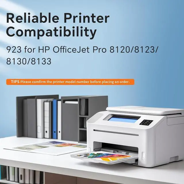 Alt view image 2 of 6 - 923 XL High Yield Ink Cartridges Combo Pack Replacement for HP 923 / 923e XL Ink Cartridges Work with for HP OfficeJet Pro 8120/8123/8130/8133 Printer (4 Pack BK/C/Y/M)