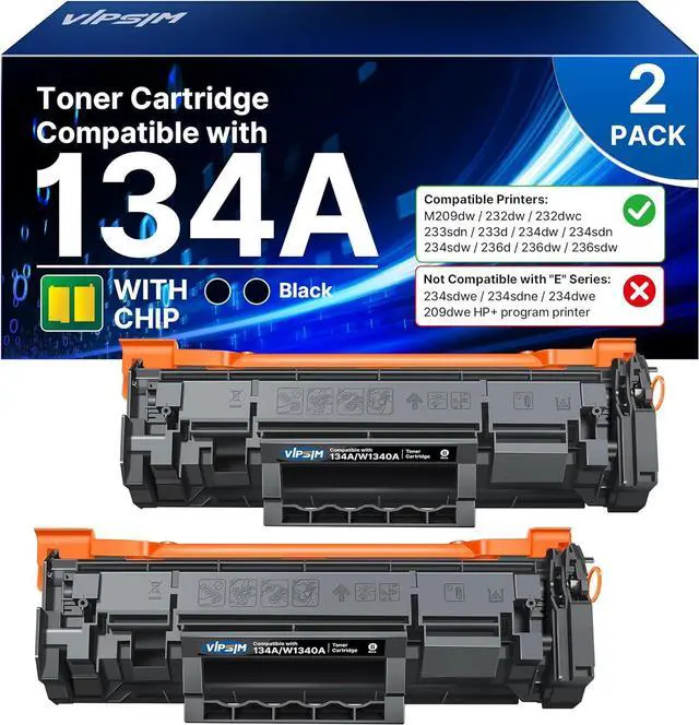 Main image of Ennovor 134A Toner Cartridge Replacement Compatible for 134A Black Toner Cartridge W1340A 134X W1340X for Pro M209dw 232dw 232dwc 233sdn 233dw 234dw 234sdw 236dw 236sdw Series Printer, 2 Packs