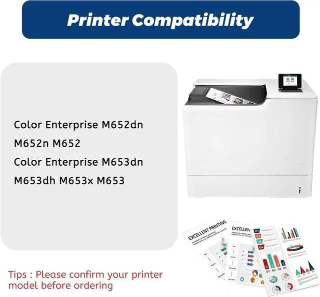 Alt view image 2 of 7 - Ennovor 655A Toner Cartridge,Replacement for HP 655 A CF450A for HP Color Laserjet Enterprise M652 M653 M652n M652 M653dn M653x M653,Black Cyan Yellow Magenta,4 Pack