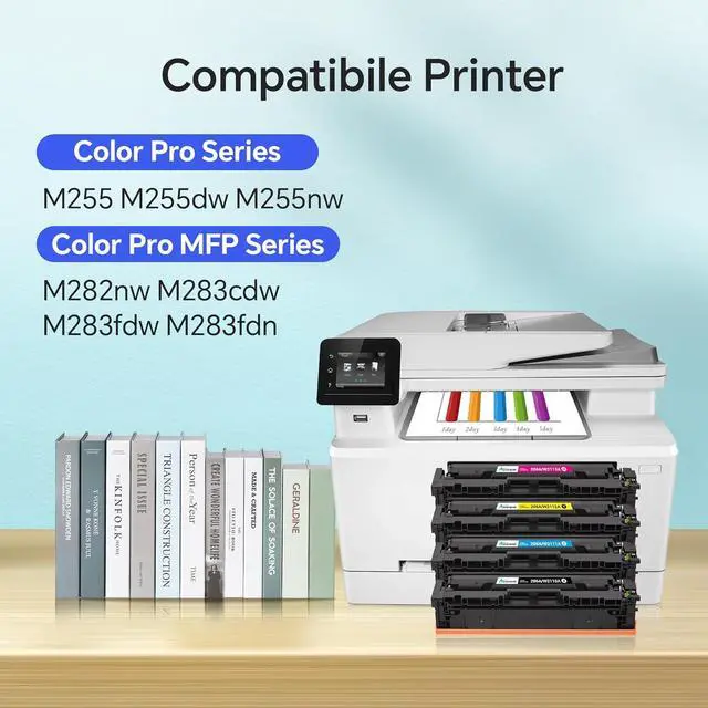 Alt view image 3 of 7 - Ennovor for HP 206a toner cartridges 4 pack High Yield Compatible with HP206 206X 206A Toner Cartridges with HP Color Laserjet Pro MFP M283fdw M283cdw M282nw M283fdn W2110A M255dw M255nw (with Chip)