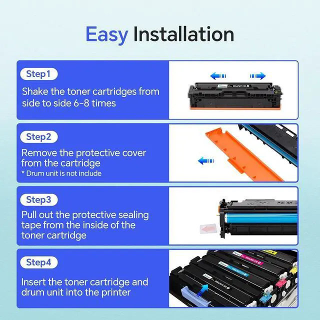 Alt view image 4 of 7 - Ennovor for HP 206a toner cartridges 4 pack High Yield Compatible with HP206 206X 206A Toner Cartridges with HP Color Laserjet Pro MFP M283fdw M283cdw M282nw M283fdn W2110A M255dw M255nw (with Chip)