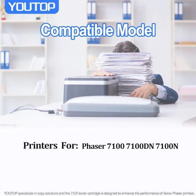 Alt view image 2 of 6 - Ennovor 4PK 7100 Toner Cartridge (106R02605 106R02601 106R02600 106R02599) Color Set Toner Replacement for Xerox Phaser 7100 Printer