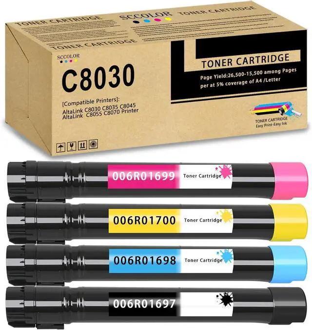 Main image of Ennovor AltaLink C8030 C8035 C8045 Toner Cartridge Replacement for Xerox AltaLink C8030 C8035 C8045 C8055 C8070 Printer.006R01697 006R01698 006R01699 006R01700 Toner Set