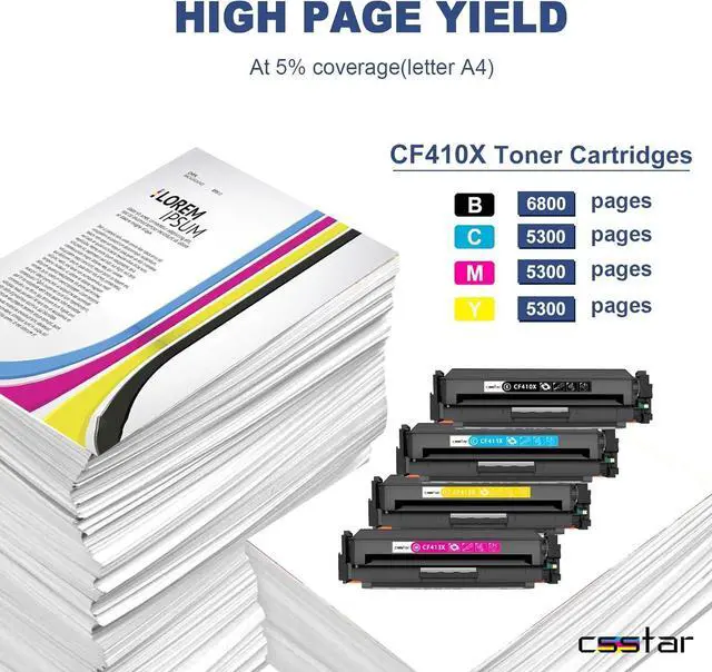 Alt view image 2 of 6 - Ennovor CF410X 410X CF410A 410A Toner Cartridge Compatible Replacement for HP High Yield Works with Pro M477fdw M477fnw M477nw M377dw M452nw M452dn M452dw Printers(Black,Cyan,Magenta,Yellow)