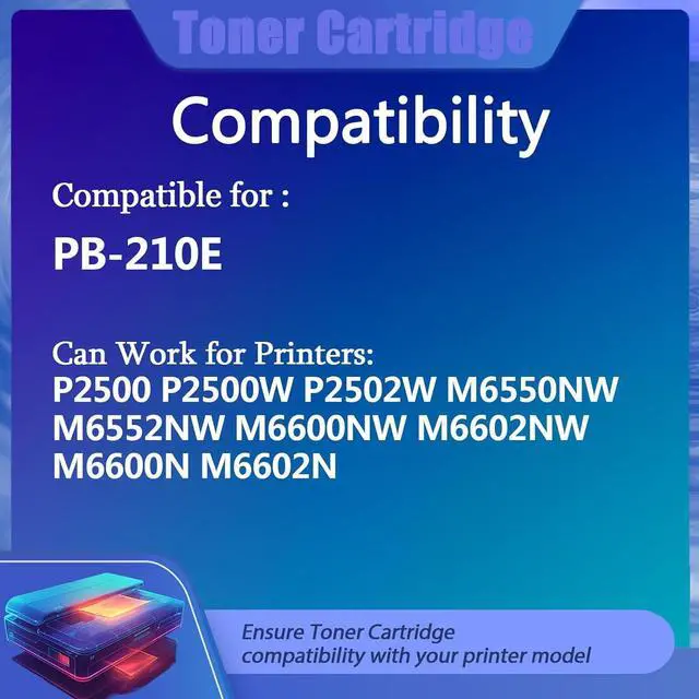 Alt view image 2 of 7 - Ennovor Toner Cartridges Compatible for PB-210E PB210E for Pantum P2500 P2500W P2502W M6550NW M6552NW M6600NW M6602NW M6600N M6602N Printers, 3,200 Pages Replacement 1 Pack