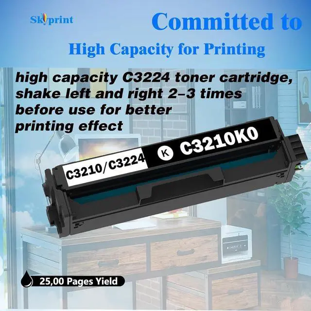 Alt view image 3 of 6 - Ennovor C3224 C3326 Black Toner Cartridge Compatible Lexmark C3210K0 Toner Use for Lexmark C3224 MC3224 MC3326 C3326 MC3426 C3426 Printer Ink