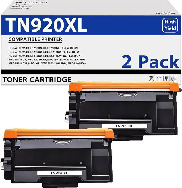 Main image of Ennovor TN920XL TN920 Black High Capacity Toner Cartridge -with Chip Compatible for Brother TN-920XL for HL-L6210DW HL-L5210DW HL-L6210DWT HL-L5210DN HL-L5210DWT Printer (6,000 Pages,2-Pack)